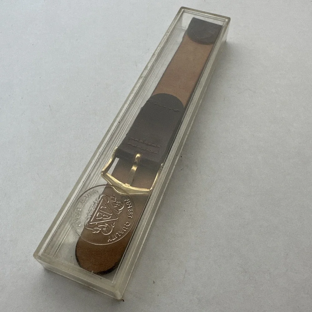 JB Champion Vintage Shell Cordovan Leather Watch Strap Brown 5/8 Gold Buckle NOS
